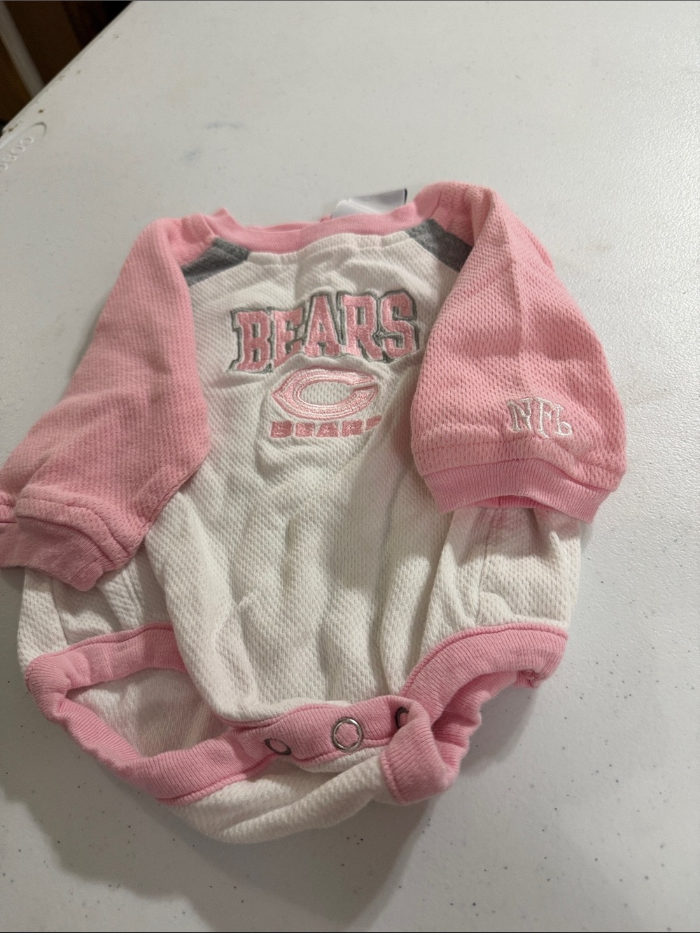 NFL Pink and White Bears Infant One-Piece Bodysuit